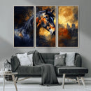 Abstract Horse Art Print - Abstract Canvas Wall Art |