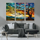 Vibrant Mosaic Tree of Life Wall Art | Stained Glass Style