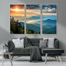 Sunrise Over Mountain Range Wall Art Canvas Print, Farmhouse