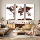 World Map Canvas Print – Detailed Map of the World Wall Art