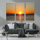 Golden Horizon Sunset Over Ocean Wall Art Canvas Print – by MyGreatCanvas | Canvas Wall Art Prints | Photo Prints & Wall Decor