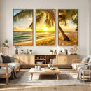 Beach Sunset Canvas Wall Art Print - Tropical Beach Canvas by MyGreatCanvas | Canvas Wall Art Prints | Photo Prints & Wall Decor