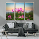 Pink Flower on the Mountain Canvas Print, Framed Pink Flower