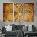 Vintage World Map Canvas Print – Antique Push Pin Travel by MyGreatCanvas | Canvas Wall Art Prints | Photo Prints & Wall Decor