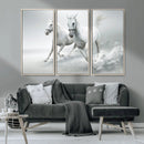 Large Wall Art Canvas Print – Beautiful Running White Horses