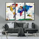 World Map Canvas Print – Detailed Map of the World Wall Art