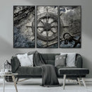 Ship Steering Wheel Vintage Wall Art Canvas Print by MyGreatCanvas | Canvas Wall Art Prints | Photo Prints & Wall Decor