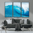Big Ocean Surfing Wave Wall Art Canvas Print