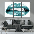 Blue Lips Wall Art Canvas Print