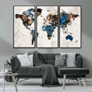 World Map Canvas Print – Framed Travel Map Wall Art for by MyGreatCanvas | Canvas Wall Art Prints | Photo Prints & Wall Decor
