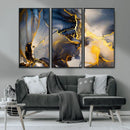 Large Abstract Wall Art Print - Gold and Blue Abstract by MyGreatCanvas | Canvas Wall Art Prints | Photo Prints & Wall Decor