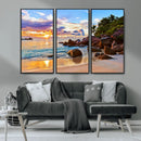 Tropical Island Beach Sunset Canvas Print