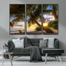 Tropical Island Sunset on the Beach Palms Wall Art Canvas by MyGreatCanvas | Canvas Wall Art Prints | Photo Prints & Wall Decor