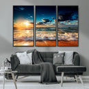 Golden Hour Sunset Over Ocean Waves Wall Art Canvas Print | by MyGreatCanvas | Canvas Wall Art Prints | Photo Prints & Wall Decor