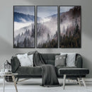 Beautiful Rising Fog in Winter Mountain Landscape- Framed