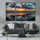 Beach Sunset Print - Stunning Ocean Canvas Artwork with