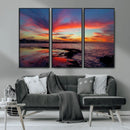 Glorious Sunset on The Beach Wall Art Canvas Print