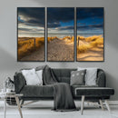 Ocean Beach Dark Clouds Wall Art Canvas Print