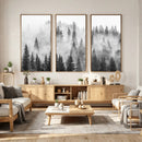 Forest Wall Art Print | Foggy Pine Forest Canvas Wall Art -