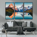 Landscape Mountain and Lake View Wall Art Canvas Print