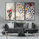 Banksy Art Butterfly Girl Explosion Canvas Art – Vibrant