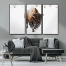 Bison Winter Wall Art Canvas Print For Farmhouse Decor