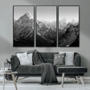 Everest Himalaya Mountain Peaks Black & White Triptych
