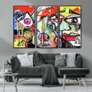Picasso Style Art Abstract Canvas Wall Art Print , Colorful