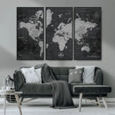 World Map Canvas Print – Detailed Map of the World Wall Art