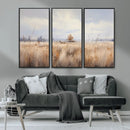 Golden Fields Wall Art Print Canvas – Serene Landscape of