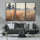 Golden Fields Canvas Wall Art Print – Serene Landscape of