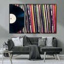 Vinyl Record and Album Collection Canvas Wall Art - Retro