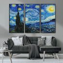 Vincent Van Gogh The Starry Night Abstract Wall Art Canvas