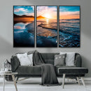 Sunset Beach Ocean Canvas Wall Art – Tranquil Ocean