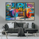 Fitness Gym Barbell Graffiti Wall Art Canvas Print by MyGreatCanvas | Canvas Wall Art Prints | Photo Prints & Wall Decor