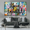 Life Beautiful Art Print - Banksy Graffiti Wall Art Canvas by MyGreatCanvas | Canvas Wall Art Prints | Photo Prints & Wall Decor