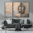 Abstract Buddha Statue Wall Art Canvas Print - Modern