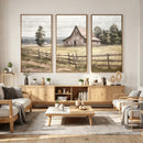 Rustic Farmhouse Barn Wall Art | 3-Panel Framed Gallery Wrap