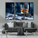 Whiskey Ice Wall Art Canvas Print