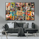 Abstract Art Collage Wall Art Canvas Print – Framed, Ready
