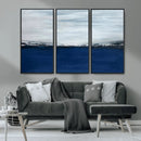 Navy Blue Abstract Wall Art Canvas Print
