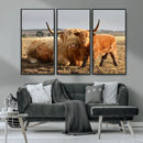 Highland Cow Canvas Wall Art Animal Print for Farm House