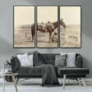 Cowboy Wall Art - Western Horse Canvas Print - Vintage