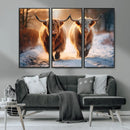Scottish Highland Cow Horn Farm Wall Art Canvas Print