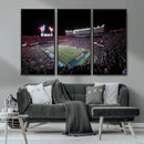 Ben Hill Griffin Stadium Night Game Triple Canvas Wall Art -