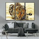 Blue-Eyed Leopard Canvas Wall Art - Framed Animal Print