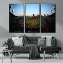 PNC Park Evening Game Triple Canvas Wall Art - Pittsburgh