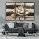 Abstract Lotus Flower Wall Art Canvas Print, Meditation Yoga