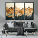 Rustic Wood Mountain Wall Art Print | Triptych Giclee Print by MyGreatCanvas | Canvas Wall Art Prints | Photo Prints & Wall Decor