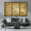 Vintage Game of Thrones Map Wall Art | Westeros and Essos